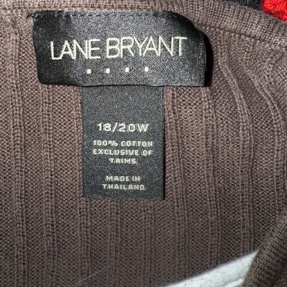 Lane Bryant Women's Brown V-Neck Sweater - Picture 3 of 3